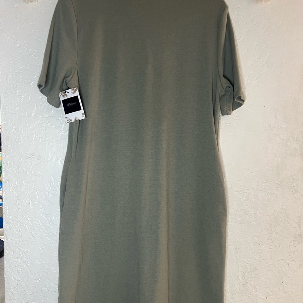 Elegant Olive Green T-Shirt Dress